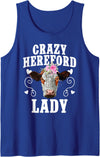 Funny Hereford Cattle Hereford Cow Lover Crazy Hereford Lady Hereford Cow Lover Hereford Cows Tank Top - Royal Blue