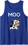 holy cow Tess & Gifts Funny Farmer Cow - MOO Cow for Adults Men Women Boys Girls Tank Top - Royal Blue