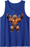 Bear Powerlifting Weightlifting Gym Apparel Bear Powerlifting Weightlifting Gym Workout Tank Top - Royal Blue