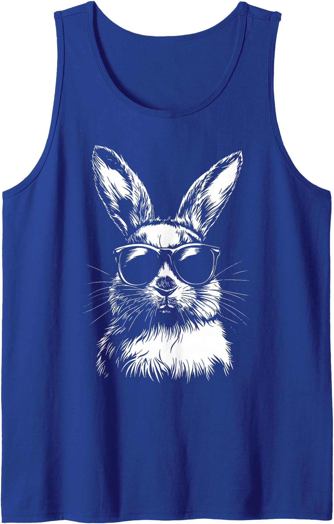 Rabbit Easter Bunny Sunglasses Tank Top in Royal Blue