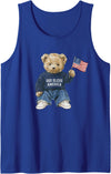 Cute Patriotic Teddy Bear Designs God Bless America Teddy Bear Patriotic 4th of July Tank Top - Royal Blue