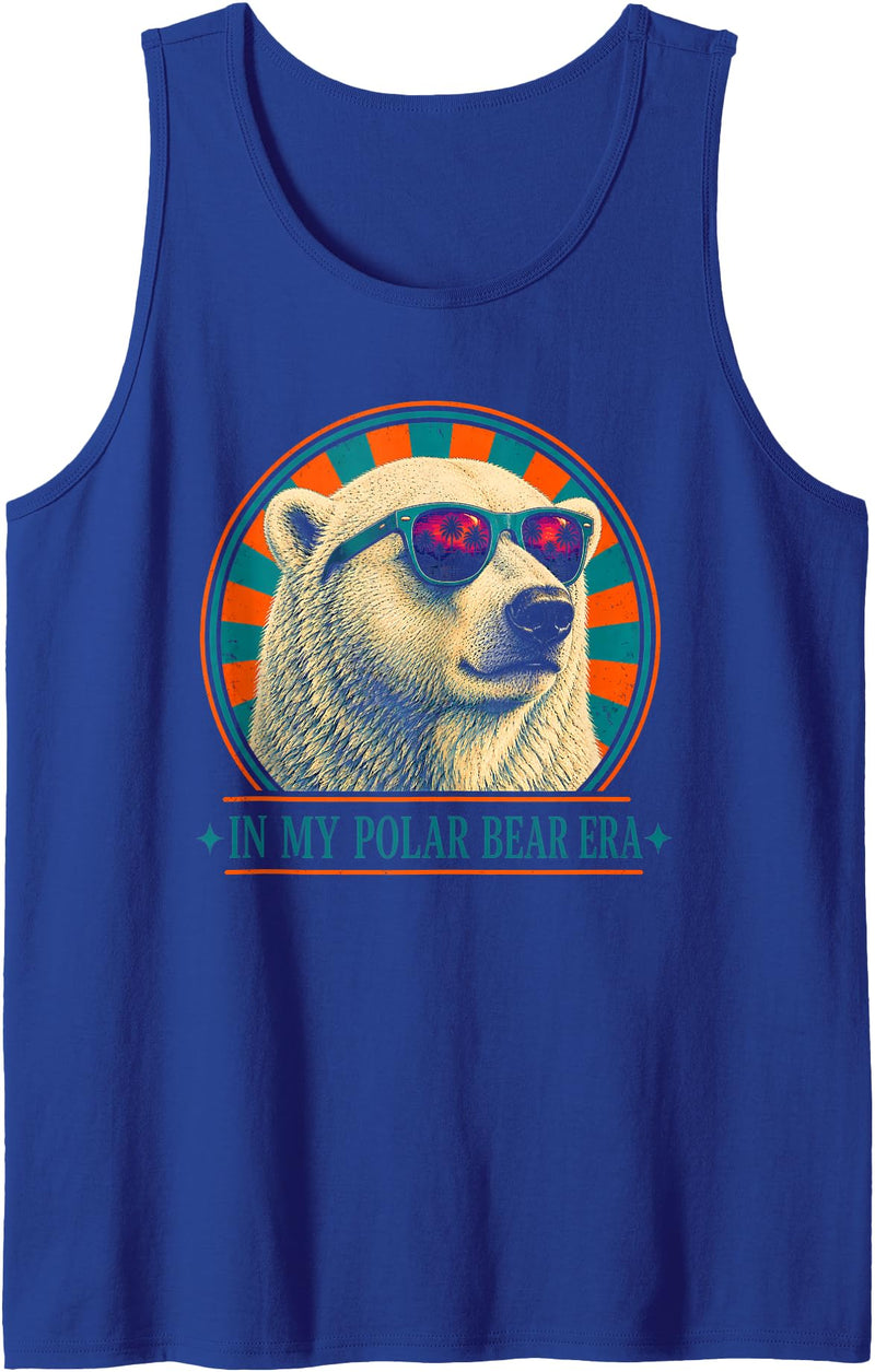 Cool Polar Bear Mom 70s Colorful Design Funny in My Polar Bear Era Cool Animal Mom Graphic Tank Top - Royal Blue