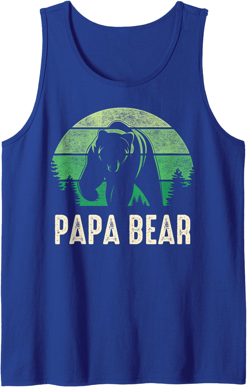 Papa Bear Tops Green Retro Mens gift Tank Tops Papa Bear Tank Top Green Retro Mens gift Tank Top - Royal Blue