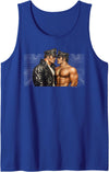 Vintage Gay Art Design Studio Retro Gay Leather Biker Gay Pride Daddy Bear Mustache Tank Top - Royal Blue