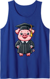 Kawaii Pig Graduation Apparel Cute Pig Graduation Tank Top - Royal Blue