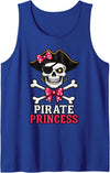 Princess Pirate Apparel Pirate Princess Skull Crossbones Cute Bow Halloween Party Tank Top - Royal Blue