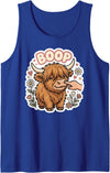 Boop Club Co Boop Highland Cow Nose Cute Farm Animal Floral Humor Tank Top - Royal Blue