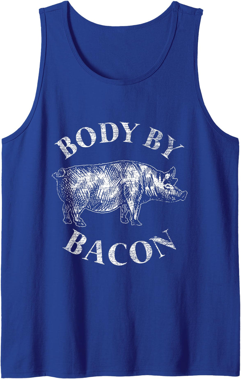 Pig T-Shirts Animal Tank Tops Body By Bacon Pig Tank Top - Royal Blue