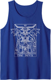 The Ghoulish Garb The Devil Tarot Card Baphomet Satanic Witch Gothic Halloween Tank Top - Royal Blue