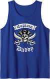 Pirate Cult Captain Daddy Vintage Pirate Tank Top - Royal Blue