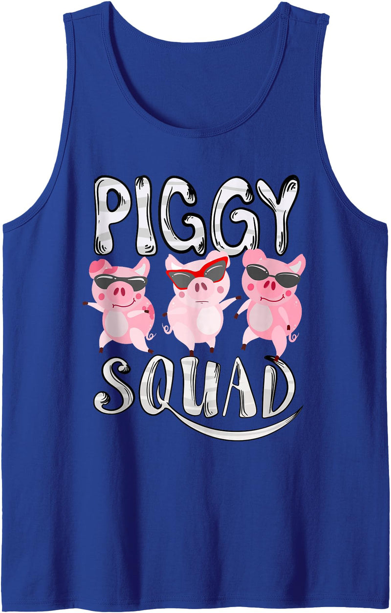 Cool Lucky Swine Fans Party Girl Boy Pork Team Art Piggy Squad | Cute Pig Farmer Animal Lovers Funny Farm Gift Tank Top - Royal Blue