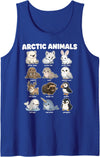 Snowy Tundra Critter Trail Arctic Animals Polar Bear Fox Seal Cute Zoo Chart Tank Top - Royal Blue