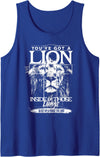 Lion in Lungs Christian Shirts & Gifts You've Got a Lion Inside of Those Lungs Praise the Lord Tank Top - Royal Blue