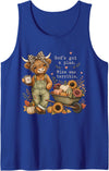 Highland Cow God's Got A Plan Mine was Terrible God's Got A Plan Mine was Terrible Christian Highland Cow Tank Top - Royal