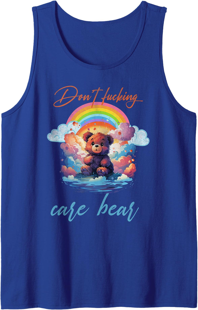 Don't fucking care bear tees Don't fucking care bear Tank Top - Royal Blue