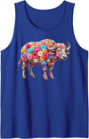 Buffalo lover for Women Men Kids Cute Flower Buffalo on Summer Floral Buffalo Tank Top - Royal Blue