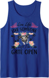 Live Life Like Someone Left Gate Open Heifer Gift Live Life Like Someone Left The Gate Open Heifer Cow Tank Top - Royal Blue