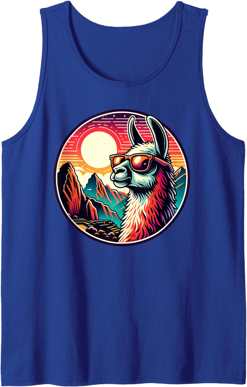 Peruvian Trip And Llama Peru Vacation Alpaca At Machu Picchu in Peru Tank Top - Royal Blue