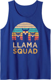 Llama Squad With Glasses Funny Funny Llama Squad Sunglasses Cool Llamas Vintage Gift Tank Top - Royal Blue
