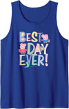 Peppa Pig Best Day Ever Colorful Font Patterns Tank Top - Royal Blue