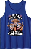 Ranch Folks Country Humor Funny Crazy Highland Cow Humor Design Tank Top - Royal Blue