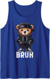 Hip Hop Teddy Bear Bruh Saying Teen Humor Designs Funny Bruh Meme Hip Hop Teddy Bear Teenager Boys Teen Saying Tank Top - Royal Blue