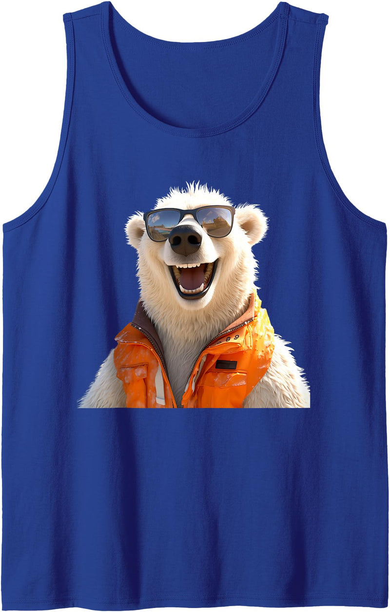 Funny Polar Bears for every Bear Lover Polar Bear With Sunglasses Animal Love Bears Cute Polar Bear Tank Top - Royal Blue