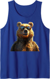 Funny Brown Bears for Grizzly Bear Lovers Brown Bear with Sunglasses Grizzly Bears Wild Brown Bear Tank Top - Royal Blue
