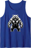 Muscle Bear Grizzly Bear, Strength Symbol Fierce Grizzly Bear Roar Graphic for Outdoor Enthusiasts Tank Top - Royal Blue