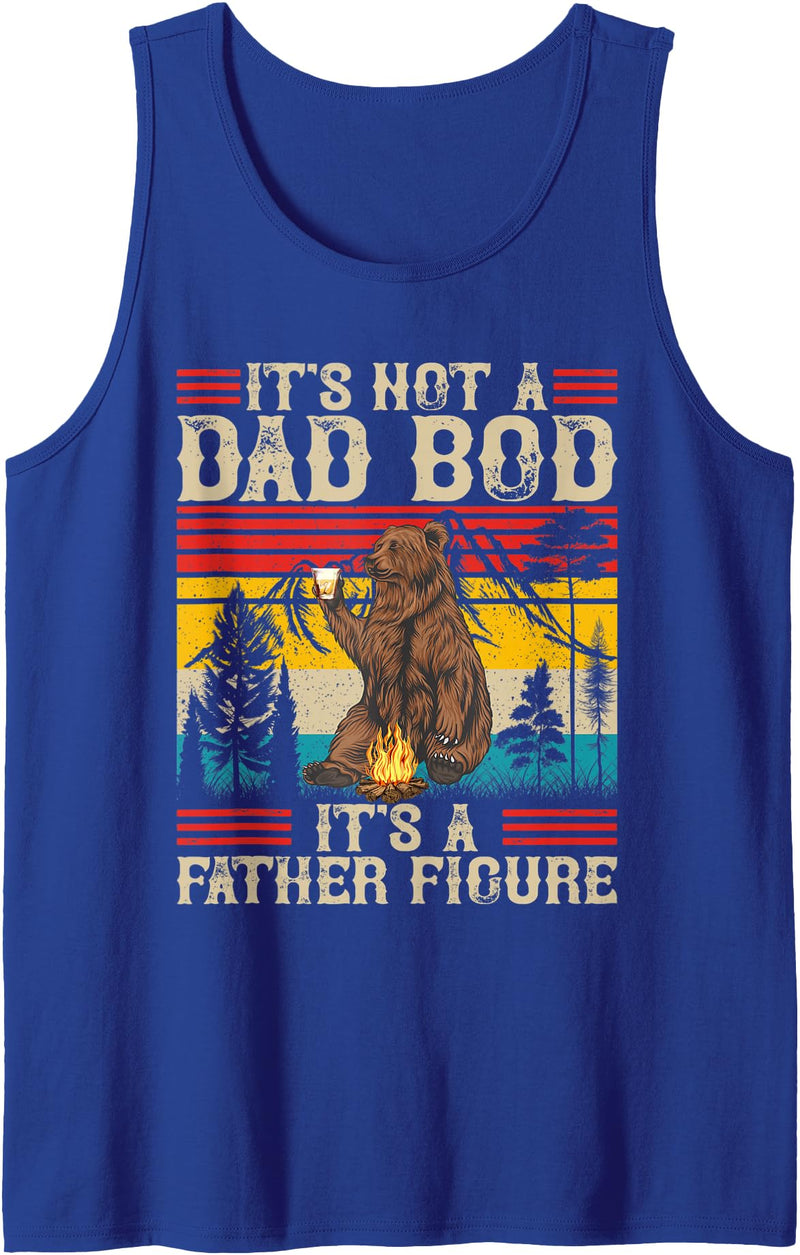 Vintage DAD BOD Tees It's Not A Dad Bod It's A Father Figure Retro Bear Fathers Tank Top - Royal Blue