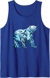Arctic Wilderness Polar Bear Mountain Ice Crystal Glacier Nordic Landscape Polar Bear Tank Top - Royal Blue