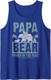 Papa Bear - Content Design Studio Mens Papa Bear 3 Cubs, Dad, Grandpa, 3 Kids, Father's Day Tank Top - Royal Blue