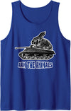 Cute Rabbit Lover Bunny Graphic Tank Top (Black) in Royal Blue