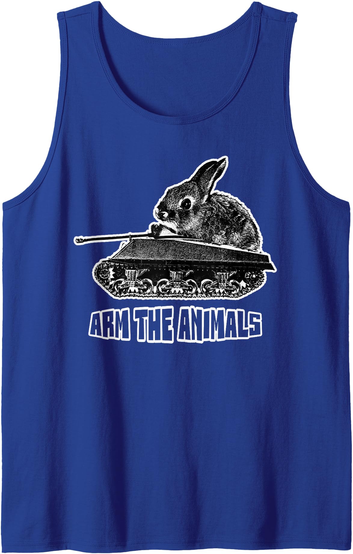 Cute Rabbit Lover Bunny Graphic Tank Top (Black) in Royal Blue