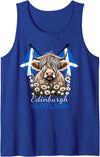 Highland Cow Designs Matching Family Mom Dad Kids Edinburgh Scotland Highland Cow Scottish Ancestry Vacation Tank Top -