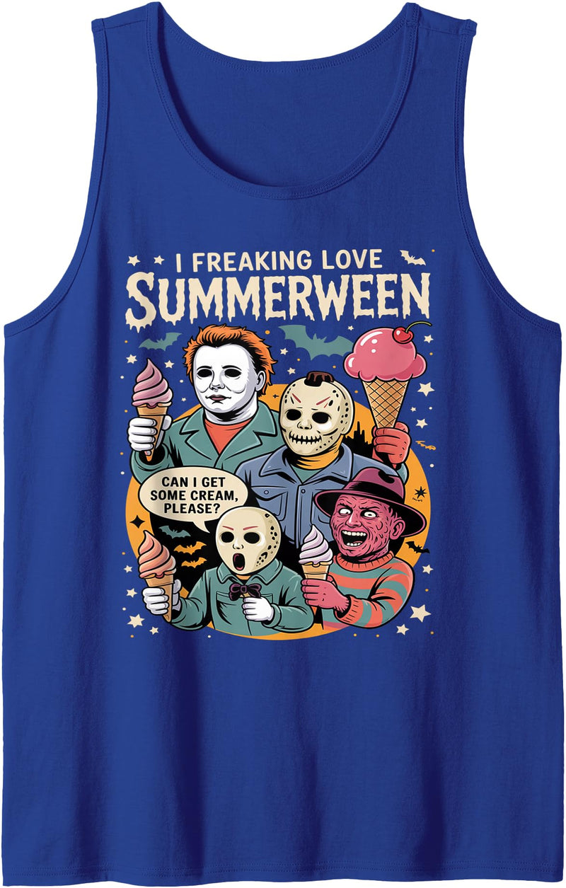 Flo Design Summerween Outfits Summerween Spooky Summer summerween party Halloween Summer Tank Top - Royal Blue