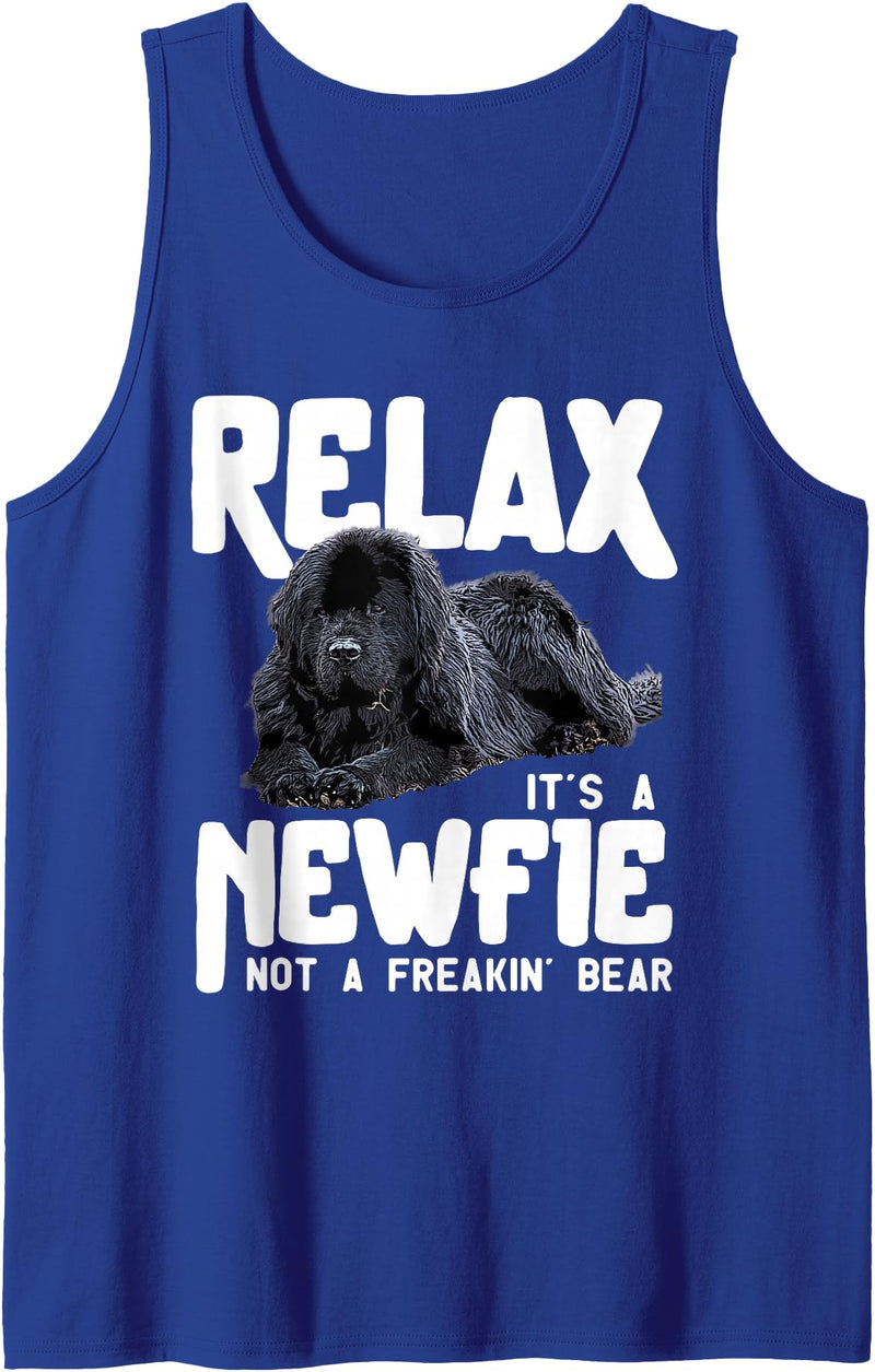 Newfoundland Dog Shirts Relax It's A Newfie Not A Freakin' Bear - Newfoundland Dog Tank Top - Royal Blue