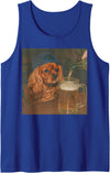 Funny Cavalier King Charles Dog Drinking Tees Cavalier King Charles Spaniel Drinking Beer Funny Dog Meme Tank Top - Royal