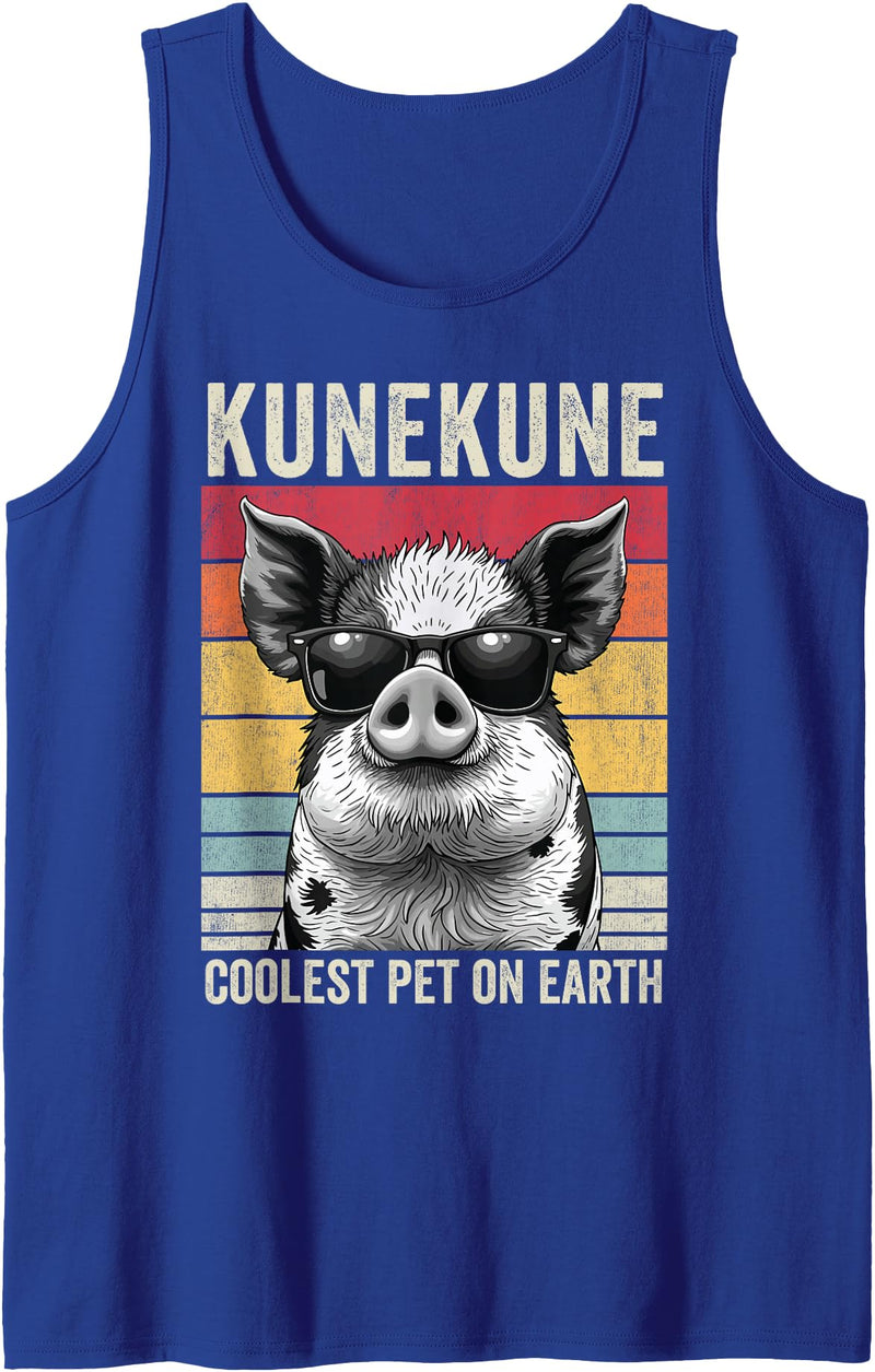 KuneKune Pig by AKH KuneKune Pig Coolest Pet On Earth, Vintage KuneKune Pig Tank Top - Royal Blue