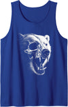 Dark Aesthetic Animals Urban Streetwear Co. Dark Gothic Polar Bear Grunge Aesthetic Goth Skull Art Tank Top - Royal Blue