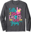 Rabbit Easter Bunny with Floppy Ear Gift for Easter Long Sleeve Shirt in Dark Heather Grey