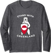 NANKANDOIT Not For Sale Kalaallit Greenlanders Stand with Greenland Polar Bear Shield Solidarity Flag Long Sleeve T-Shirt - Dark Heather Grey