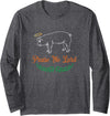 ANIMAL FUNNY SHIRTS Praise The Lard Funny Pig Long Sleeve T-Shirt - Dark Heather Grey