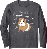 Funny Guinea Pig Tee Gift Animal Pet new kids love Guinea Pig Love Guinea Pig Wheek Wheek Feed Me Guinea Pig Long Sleeve T-Shirt - Dark Heather Grey