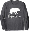 Gifts best dad bear from son daughter cool Bear Papa Cool Best Dad Gifts Father's Day Birthday bears Long Sleeve T-Shirt - Dark Heather Grey