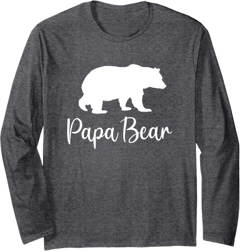 Gifts best dad bear from son daughter cool Bear Papa Cool Best Dad Gifts Father's Day Birthday bears Long Sleeve T-Shirt - Dark Heather Grey