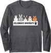 Celebrate Diversity Cute Pet Bunny for Rabbit Lovers Long Sleeve Shirt in Dark Heather Grey