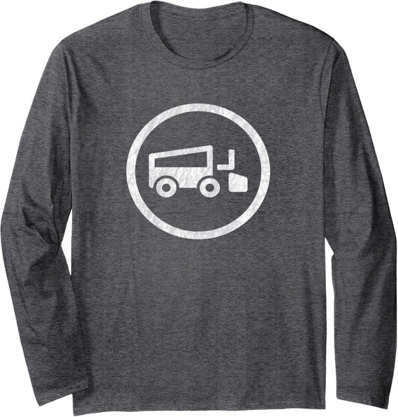 Beer League Hockey Ice Scraper Logo Men Women Long Sleeve T-Shirt - Adult Unisex Dark Heather Grey