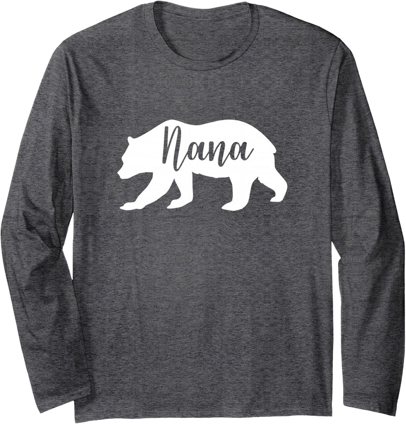 Kidars Nana Bear Long Sleeve T-Shirt - Dark Heather Grey