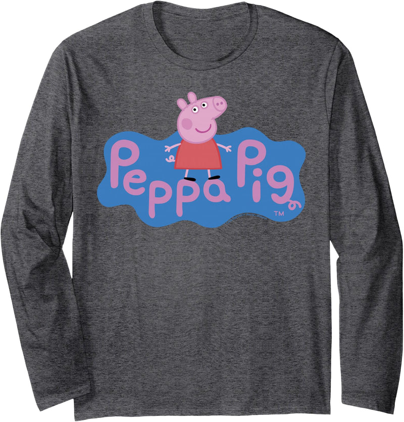 Peppa Pig Peppa Logo Long Sleeve T-Shirt - Dark Heather Grey